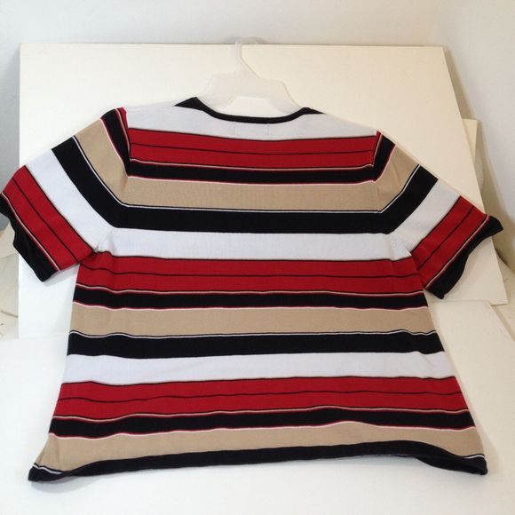 Sag Harbor Womans Knit Sweater Top Size 1X Great Striped Design - Picture 5 of 9